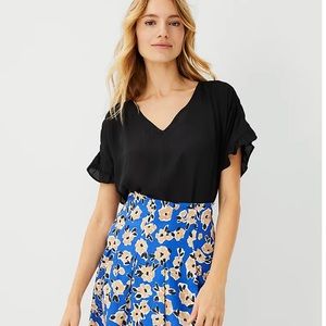Ann Taylor Ruched V-Neck Top